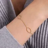 Online Gabriel & Co. 14K Yellow Chain Bracelet with Beaded Oval Link Stations