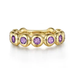 New Gabriel & Co. 14K Yellow Gold AM - Amethyst Ladies Ring