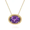 Discount Gabriel & Co. 14K Yellow Gold Amethyst and Bujukan Double Pendant Necklace