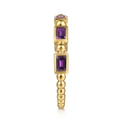 Outlet Gabriel & Co. 14K Yellow Gold Amethyst Geometric Stackable Ring