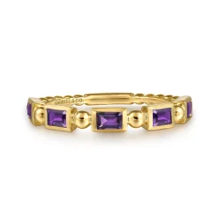 Outlet Gabriel & Co. 14K Yellow Gold Amethyst Geometric Stackable Ring