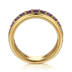 Discount Gabriel & Co. 14K Yellow Gold Amethyst Ladies Ring