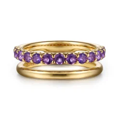 Discount Gabriel & Co. 14K Yellow Gold Amethyst Ladies Ring