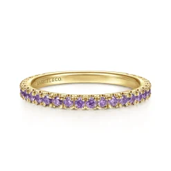 Outlet Gabriel & Co. 14K Yellow Gold Amethyst Stackable Ring