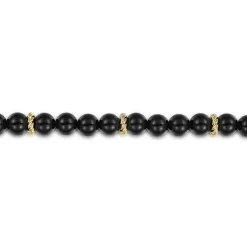 Hot Gabriel & Co. 14K Yellow Gold and 6mm Black Onyx Beaded Bracelet