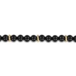 Sale Gabriel & Co. 14K Yellow Gold and 6mm Black Onyx Beaded Bracelet