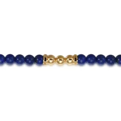 Sale Gabriel & Co. 14K Yellow Gold and 6mm Lapis Beaded Station Bracelet