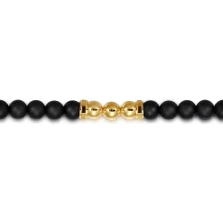 Hot Gabriel & Co. 14K Yellow Gold and 6mm Matte Onyx Beaded Station Bracelet