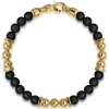 Hot Gabriel & Co. 14K Yellow Gold and 6mm Matte Onyx Beaded Station Bracelet