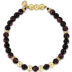 Best Gabriel & Co. 14K Yellow Gold and 6mm Tiger Eye Beaded Bracelet