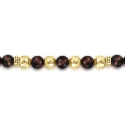 Best Gabriel & Co. 14K Yellow Gold and 6mm Tiger Eye Beaded Bracelet