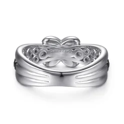 Online Gabriel & Co. 14K Yellow Gold and 925 Sterling Silver Bujukan Black Spinel X Ladies Ring