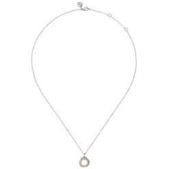 Outlet Gabriel & Co. 14K Yellow Gold and 925 Sterling Silver Bujukan Interlocking Circle Door Knocker Pendant Necklace