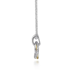 Outlet Gabriel & Co. 14K Yellow Gold and 925 Sterling Silver Bujukan Interlocking Circle Door Knocker Pendant Necklace