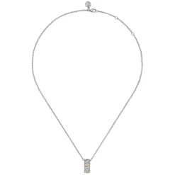Discount Gabriel & Co. 14K Yellow Gold and 925 Sterling Silver Bujukan White Sapphire Pendant Necklace