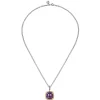 Online Gabriel & Co. 14K Yellow Gold and 925 Sterling Silver Bujukan Cushion Amethyst Pendant Necklace