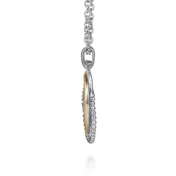 Discount Gabriel & Co. 14K Yellow Gold and 925 Sterling Silver Bujukan Multi Round Link Pendant Necklace