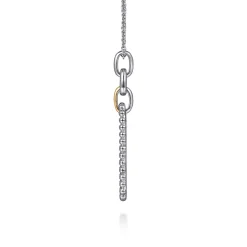 Gabriel & Co. 14K Yellow Gold and 925 Sterling Silver Bujukan Link Pendant Necklace