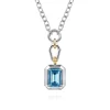 Discount Gabriel & Co. 14K Yellow Gold and 925 Sterling Silver Bujukan Blue Topaz Pendant Necklace