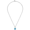 Clearance Gabriel & Co. 14K Yellow Gold and 925 Sterling Silver Bujukan Cushion Blue Topaz Pendant Necklace