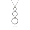Online Gabriel & Co. 14K Yellow Gold and 925 Sterling Silver Bujukan Round Link Pendant Necklace