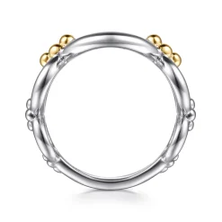 Online Gabriel & Co. 14K Yellow Gold and 925 Sterling Silver Bujukan Round Link Chain Ring