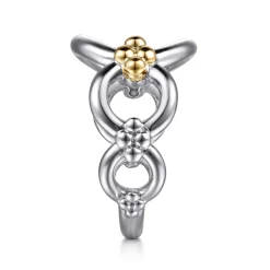 Online Gabriel & Co. 14K Yellow Gold and 925 Sterling Silver Bujukan Round Link Chain Ring
