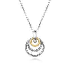 Gabriel & Co. 14K Yellow Gold and 925 Sterling Silver Bujukan Pendant Necklace