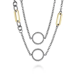 Online Gabriel & Co. 14K Yellow Gold and 925 Sterling Silver Bujukan Transformable Layered Necklace