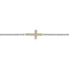 New Gabriel & Co. 14K Yellow Gold and 925 Sterling Silver Diamond Cross Chain Bracelet