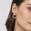 New Gabriel & Co. 14K Yellow Gold and 925 Sterling Silver Bujukan Interlocking Circle Door Knocker Stud Earrings