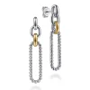 Hot Gabriel & Co. 14K Yellow Gold and 925 Sterling Silver Bujukan Link Stud Earrings