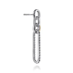 Hot Gabriel & Co. 14K Yellow Gold and 925 Sterling Silver Bujukan Link Stud Earrings