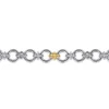 Best Gabriel & Co. 14K Yellow Gold and 925 Sterling Silver Bujukan White Sapphire Clover Link Chain Bracelet