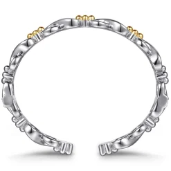 Gabriel & Co. 14K Yellow Gold and 925 Sterling Silver Bujukan Infinity Cuff Bracelet