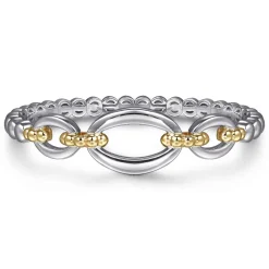 Clearance Gabriel & Co. 14K Yellow Gold and 925 Sterling Silver Bujukan Open Bangle Bracelet