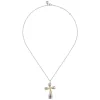 New Gabriel & Co. 14K Yellow Gold and 925 Sterling Silver Bujukan Cross Necklace
