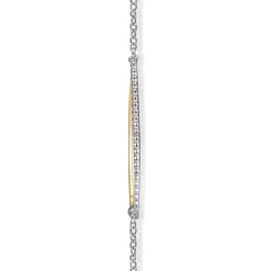 New Gabriel & Co. 14K Yellow Gold and 925 Sterling Silver Bujukan Criss Cross Bar Necklace