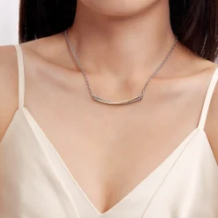 New Gabriel & Co. 14K Yellow Gold and 925 Sterling Silver Bujukan Criss Cross Bar Necklace