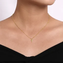 Hot Gabriel & Co. 14K Yellow Gold Angel Wings Pendant Necklace