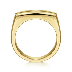 Sale Gabriel & Co. 14K Yellow Gold Angular Diamond Ring in Satin Finish