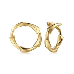 Outlet Gabriel & Co. 14K Yellow Gold Angular Station Hoop Earrings