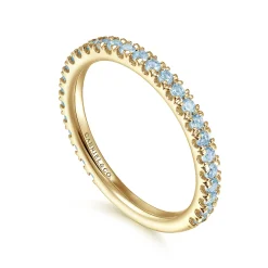 Outlet Gabriel & Co. 14K Yellow Gold AQ - Aquamarine Ladies Ring
