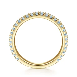 Outlet Gabriel & Co. 14K Yellow Gold AQ - Aquamarine Ladies Ring