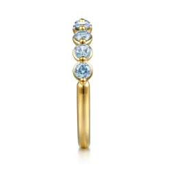Outlet Gabriel & Co. 14K Yellow Gold Aquamarine Stackable Ring