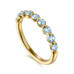 Outlet Gabriel & Co. 14K Yellow Gold Aquamarine Stackable Ring