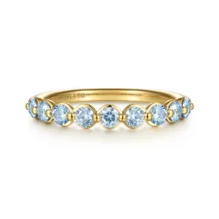 Outlet Gabriel & Co. 14K Yellow Gold Aquamarine Stackable Ring