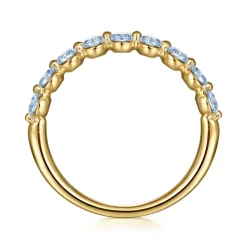 Outlet Gabriel & Co. 14K Yellow Gold Aquamarine Stackable Ring
