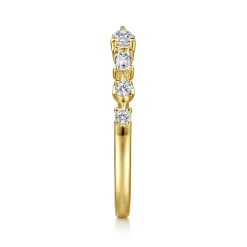 Clearance Gabriel & Co. 14K Yellow Gold Baguette and Round Open Diamond Band - 0.33 ct