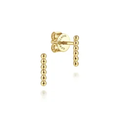 Outlet Gabriel & Co. 14K Yellow Gold Beaded Bar Stud Earrings